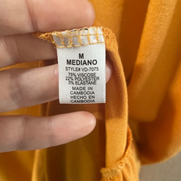 Women Medium Harvest Gold Colored Long Dress Casual Dress - Picture 5 of 5